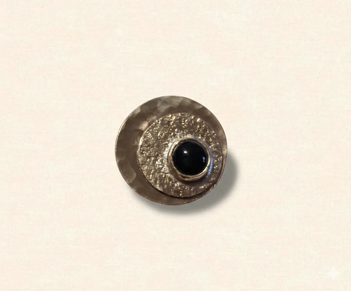 Bague plateau onyx noir