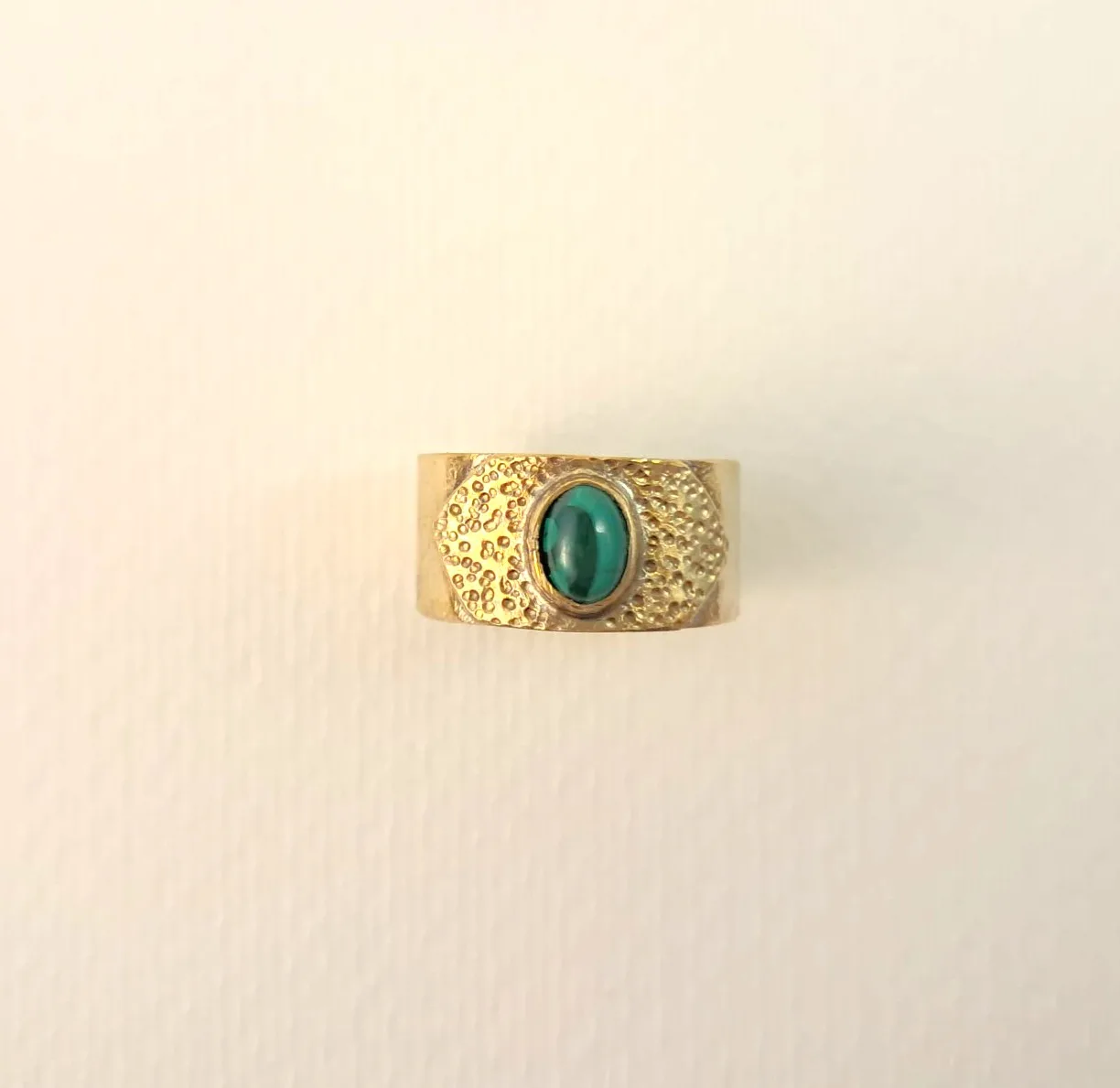 Bague plateforme malachite