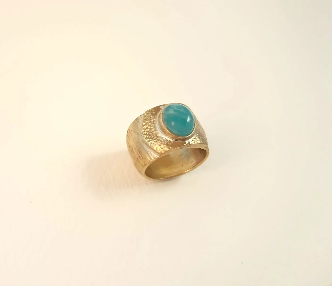 Bague large plateforme amazonite